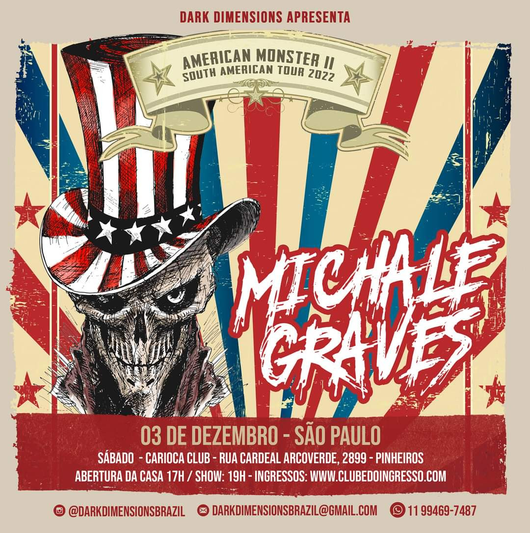 Michale Graves vem ao Brasil em celebração a sua fase na icônica banda Misfits