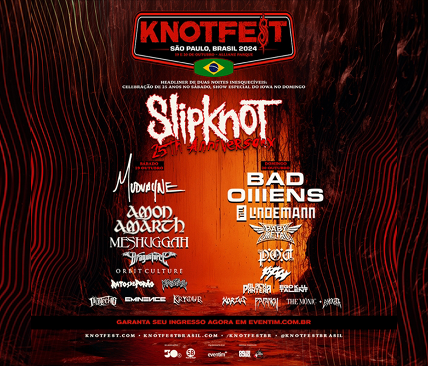 KNOTFEST Brasil traz Slipknot, Bad Omens, Mudvayne, Till Lindemann e Amon Amarth