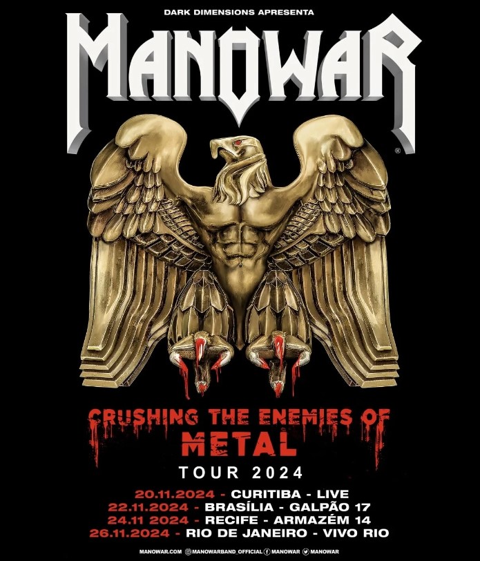 Manowar: Mudanças de locais dos shows da banda em Recife e Brasília