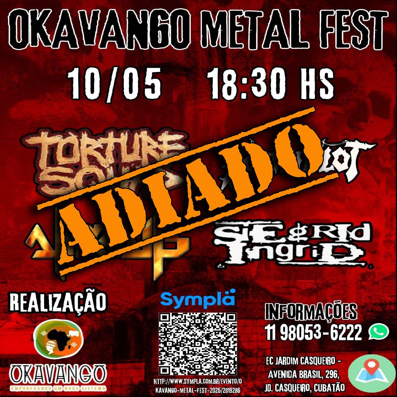 Okavango Metal Fest 2025 é adiado para julho