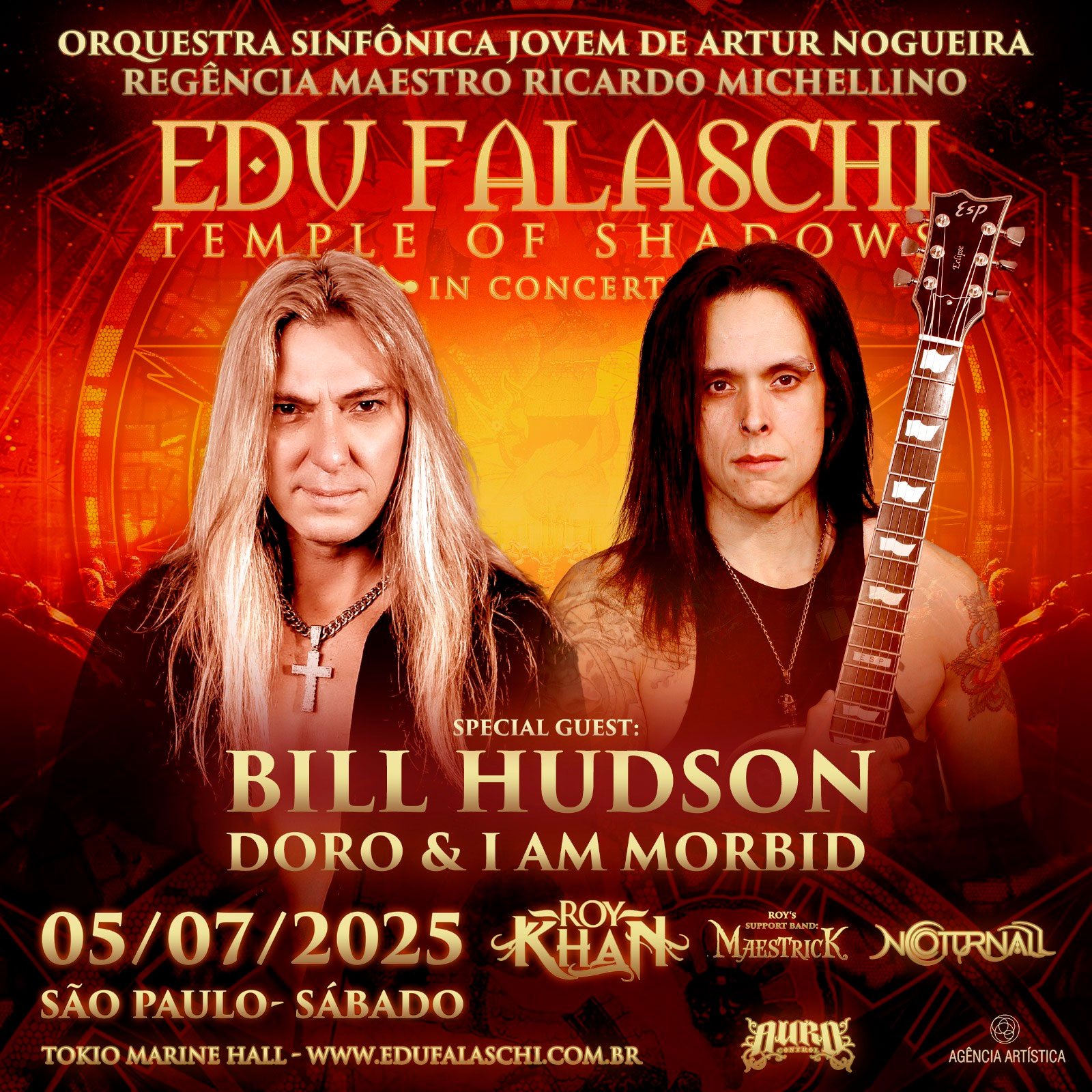 Bill Hudson é confirmado em megashow com Edu Falaschi em São Paulo