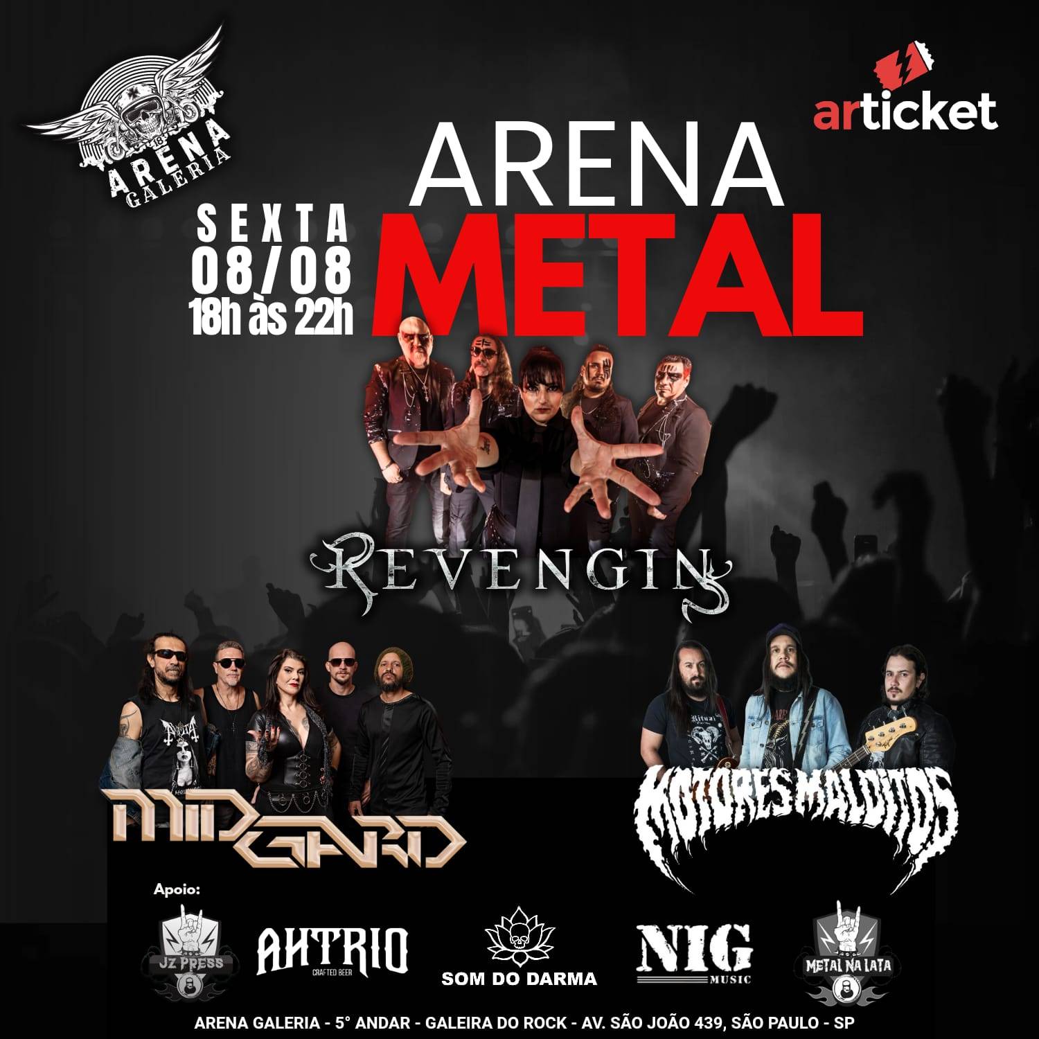 Arena Galeria: Metal autoral em um dos lugares mais icônicos de São Paulo
