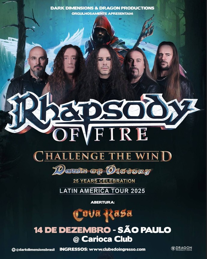 Rhapsody Of Fire celebra 25 anos de “Dawn of Victory” com show especial em São Paulo