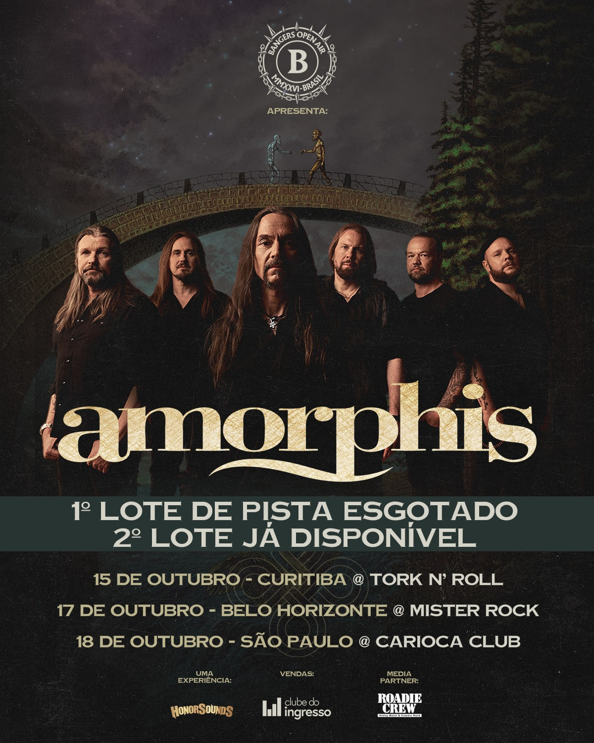 Amorphis no Brasil: segundo lote de ingressos já está disponível para shows em outubro de 2026