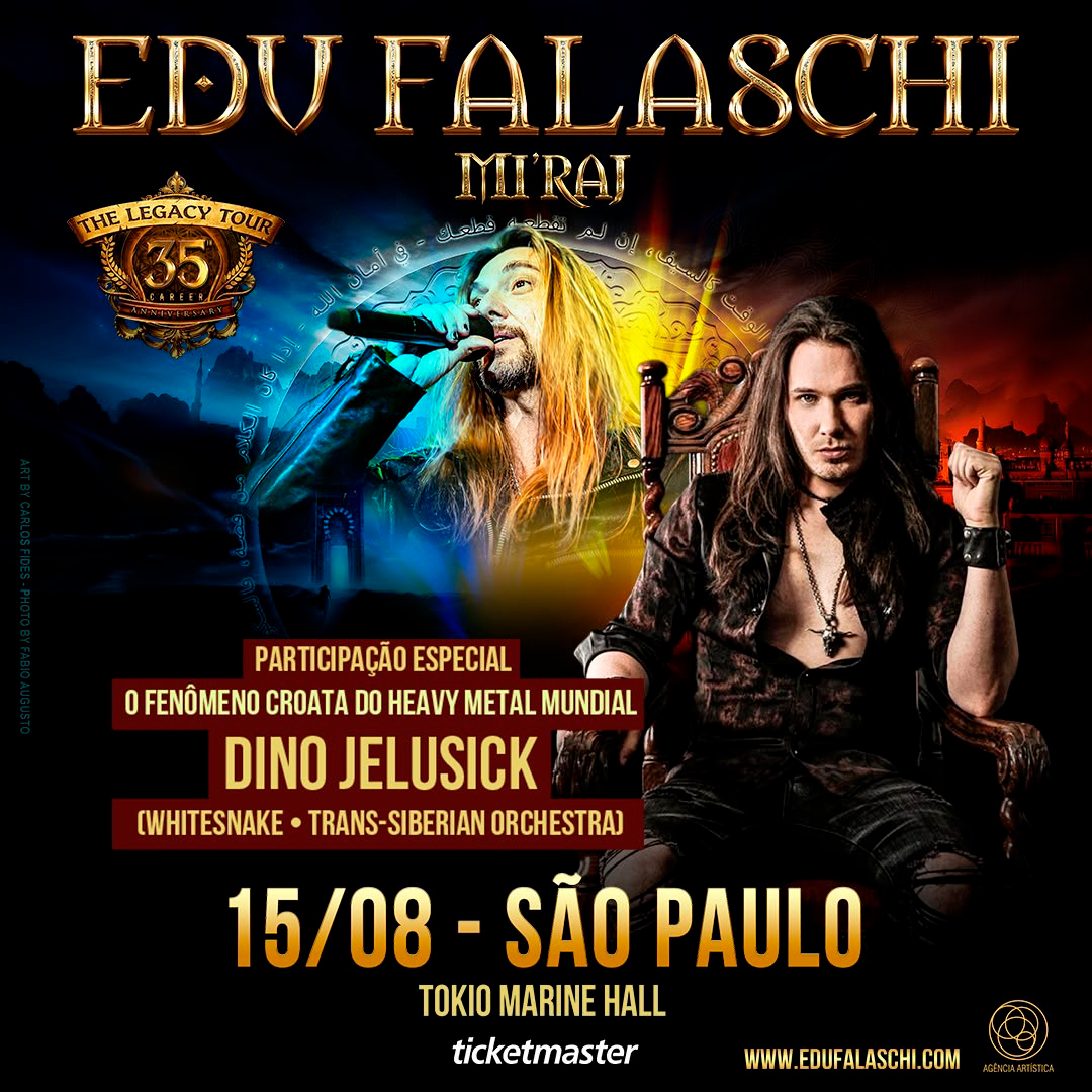 Edu Falaschi anuncia Dino Jelusick como convidado especial em show da “Mi’raj & The Legacy Tour” em São Paulo