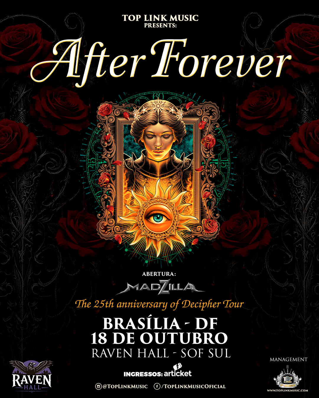 After Forever anuncia show em Brasília na turnê de 25 anos de Decipher